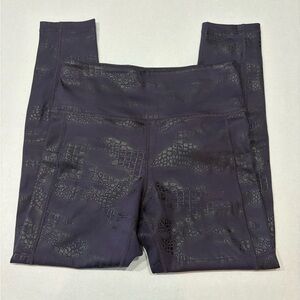 Zyia purple print pockets leggings 24” inseam size 6/8 only tried on once